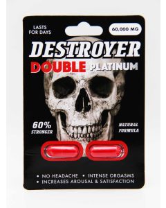 Destroyer Double Platinum supplement facts label tribulus maca ginkgo capsule packaging back view