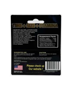 Ultimate Love Potion enhancement pill, black 15,000, designed to boost time, size, and stamina for men, ensuring longer-lasting sexual performance.