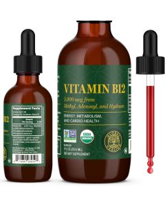 Vitamin B12 1 Oz Organic Vegan Formula Global Healing Energy Boost - supplemynts.com