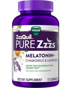 ZzzQuil PURE Zzzs melatonin gummies natural sleep aid 72 gummies bottle