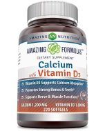 Amazing Formulas Calcium with Vitamin D3 Supplement 220 Softgels - supplemynts.com