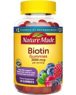 Nature Made 3000mcg Biotin 90 Gummies For Hair Skin Nails Support