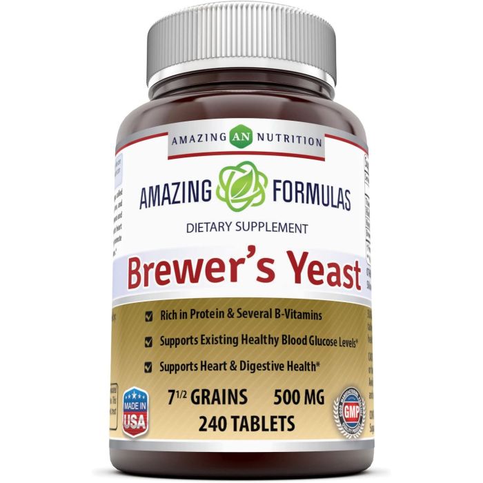 Amazing Nutrition Brewers Yeast 7.5 Grain 500mg 240 Tablets - supplemynts.com