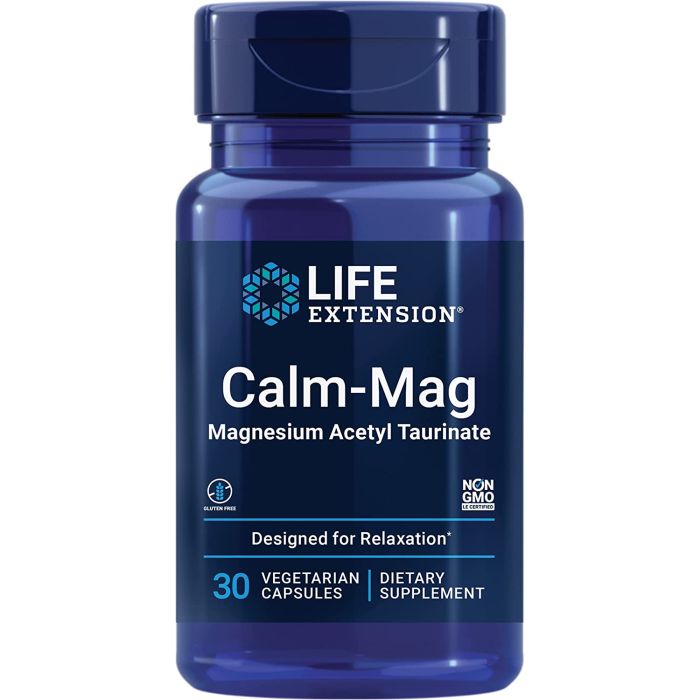 Life Extension Calm-Mag Magnesium Acetyl Taurinate 30 Vegetarian Caps - supplemynts.com