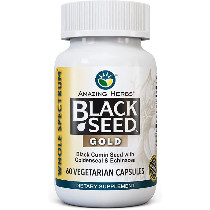 Amazing Herbs Black Seed Gold Black Cumin Seed 60 Veggie Caps - supplemynts.com