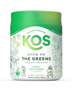 KOS Show Me The Greens Green Apple Sorbet Veggie Blend Powder 3.38 Oz