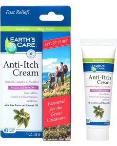 Earth's Care Anti Itch Cream Natural Menthol 1 Oz No Parabens
