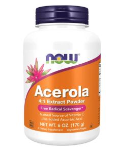 NOW Acerola 4:1 Extract Powder 6 Oz Free Radical Scavenger