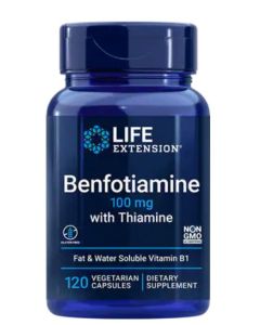 Life Extension Benfotiamine with Thiamine 100mg 120 Vegetarian Caps