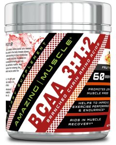 Amazing Muscle BCAA 3-1-2 Promotes Muscle Mass 60 Servings Fruit Punch
