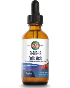 KAL B6 B12 Folic Acid Drops Mixed Berry Flavor 2 Oz