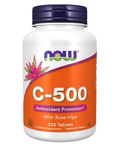 NOW C500 Rose Hips Antioxidant Protection Supplement 250 Tablets