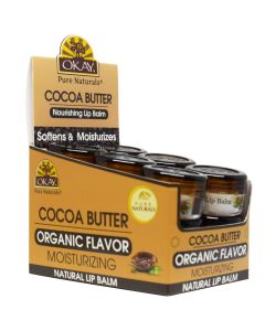 OKAY Cocoa Butter Organic Flavored Lip Balm Mini Jar 0.15oz / 5.g