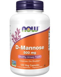 NOW D Mannose 500mg Healthy Urinary Tract 120 Veggie Caps