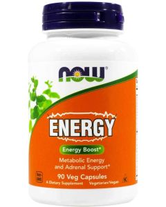 NOW Energy Boost Adrenal Support Supplement 90 Veggie Caps