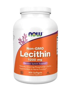 NOW Lecithin 1200mg Non GMO 400 Softgels Nervous System Support