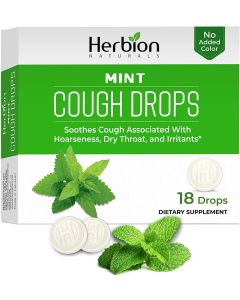 Herbion Naturals Cough Drops Mint Flavor 18 Count Soothes Sore Throat