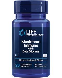Life Extension Mushroom Immune with Beta Glucans 30 Veggie Caps