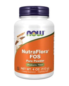 NOW NutraFlora FOS Pure Powder 4 Oz Prebiotic Fiber Supplement