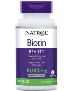 Natrol Biotin Beauty Tablets Hair Skin Nail Support 10000Mcg