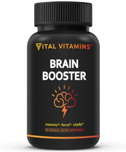 Vital Vitamins Brain Booster Supplement Memory Focus Clarity 30 Caps