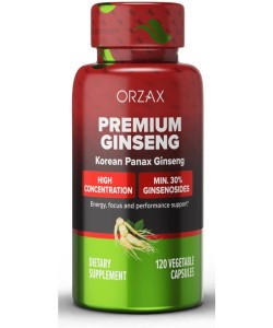 Orzax Premium Korean Panax Ginseng Performance Support 120 Capsules