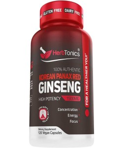 Herb Tonics Korean Panax Red Ginseng Performance Enhancement 120 Caps