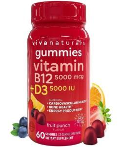 Viva Naturals Vitamin D3 B12 Immune Support 60 Gummies