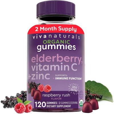 Viva Naturals Organic Black Elderberry 120 Gummies Vitamin C Zinc