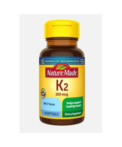 Nature Made Vitamin K2 100 Mcg 30 Softgels Bone Health Support