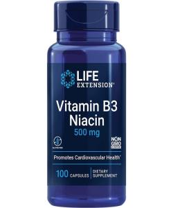 Life Extension Vitamin B3 Niacin 500mg 100 Caps Gluten Free Non GMO