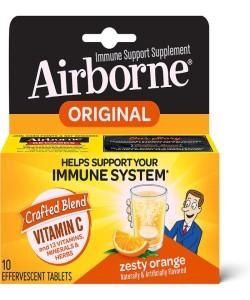 Airborne 1000mg Vitamin C 10 Effervescent Tablets Zesty Orange Flavor