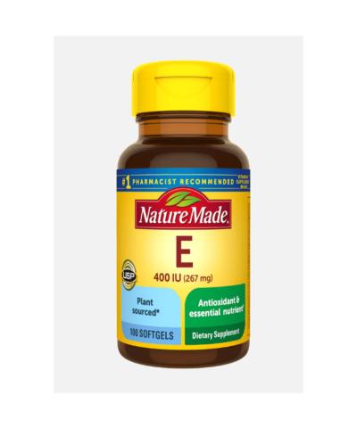 Nature Made Vitamin E 400 IU 267 Mg D Alpha 100 Softgels Antioxidant