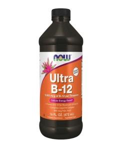 NOW Ultra B12 5000mcg per Teaspoon Liquid Energy Boost Supplement 16Oz