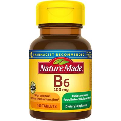 Nature Made Vitamin B6 100mg 100 Tablets Dietary Supplement